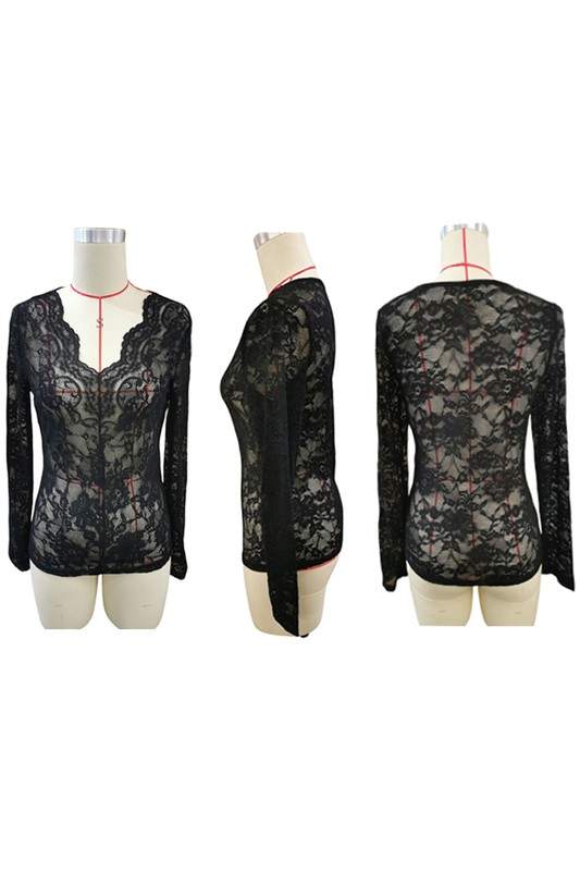 LACE LONG SLEEVE SHIRT