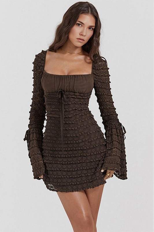 LACE A LINE MINI DRESS