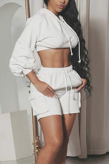 HOODIE AND SHORTS TRACKSUIT SET