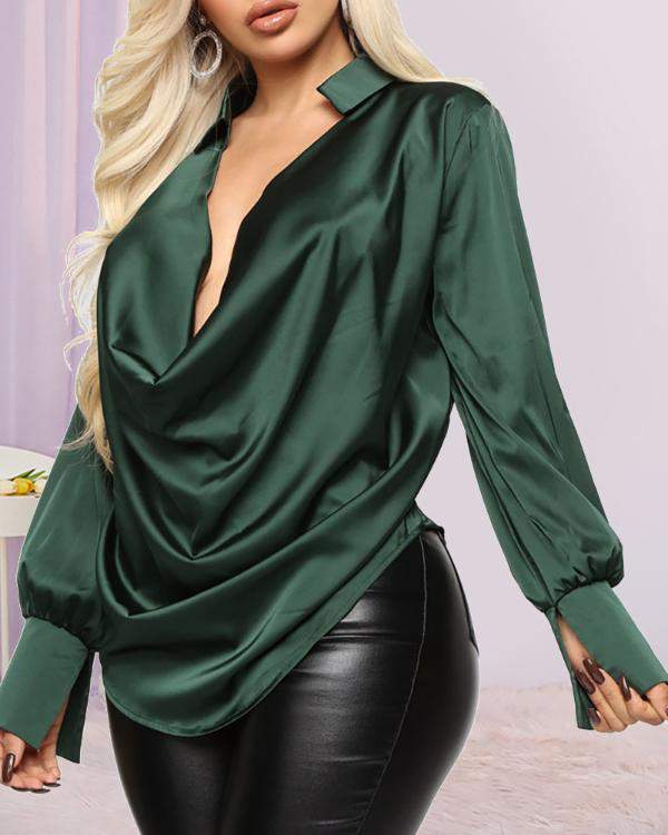 Trendy Satin Blouse Women's Fashion Top