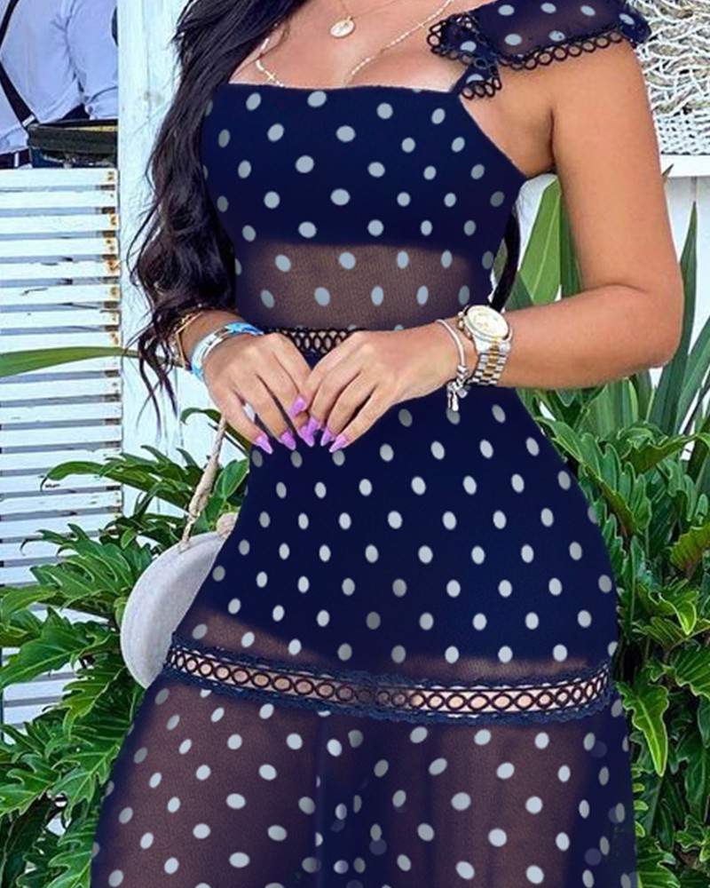 Trendy Sheer Lace Dress