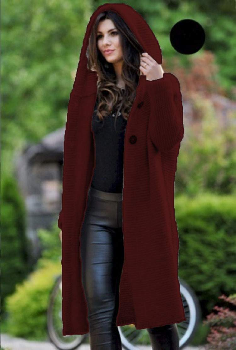  LONG SWEATER HOODED CARDIGAN WOMEN S SWEATER