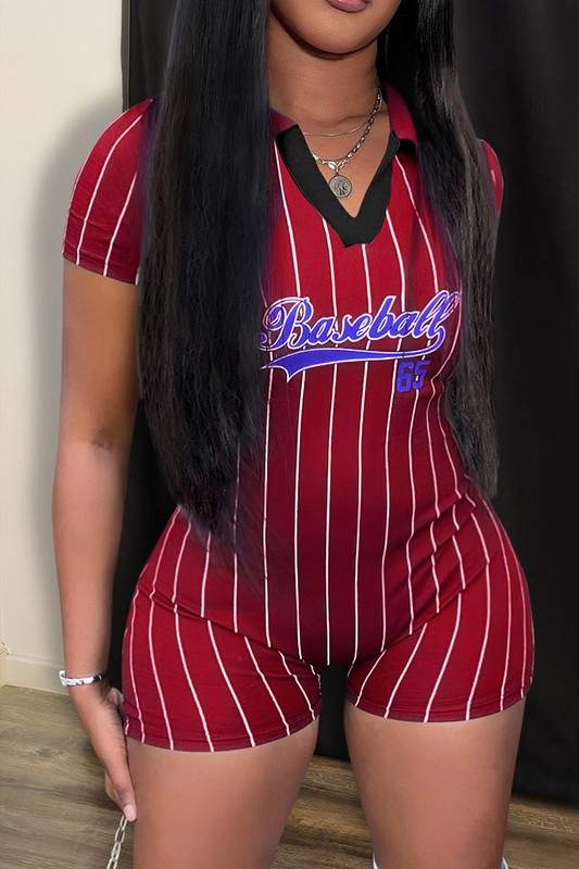 BASEBALL SHORT SLEEVE ROMPERS