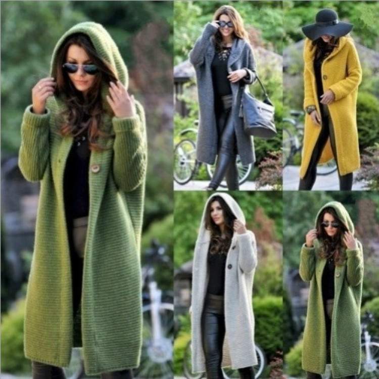  LONG SWEATER HOODED CARDIGAN WOMEN S SWEATER