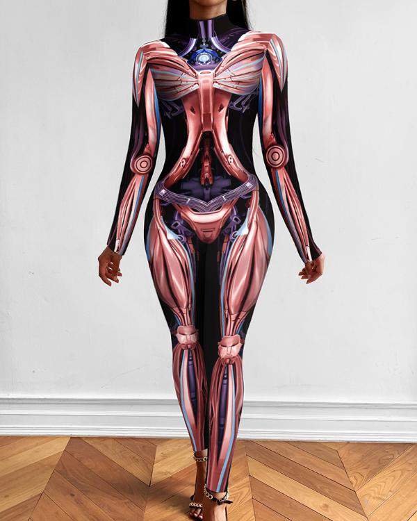 Bodycon Tech Suit with Long Sleeves