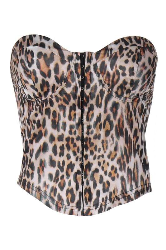 LEOPARD BUSTIER TOP
