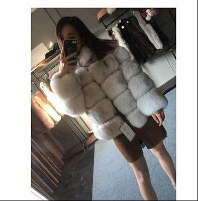 IMITATION  FUR COAT SLIM COLLAR