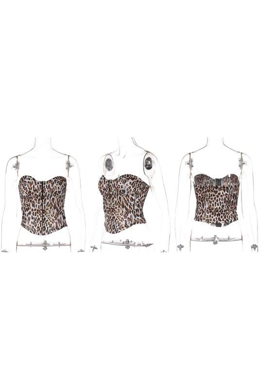 LEOPARD BUSTIER TOP