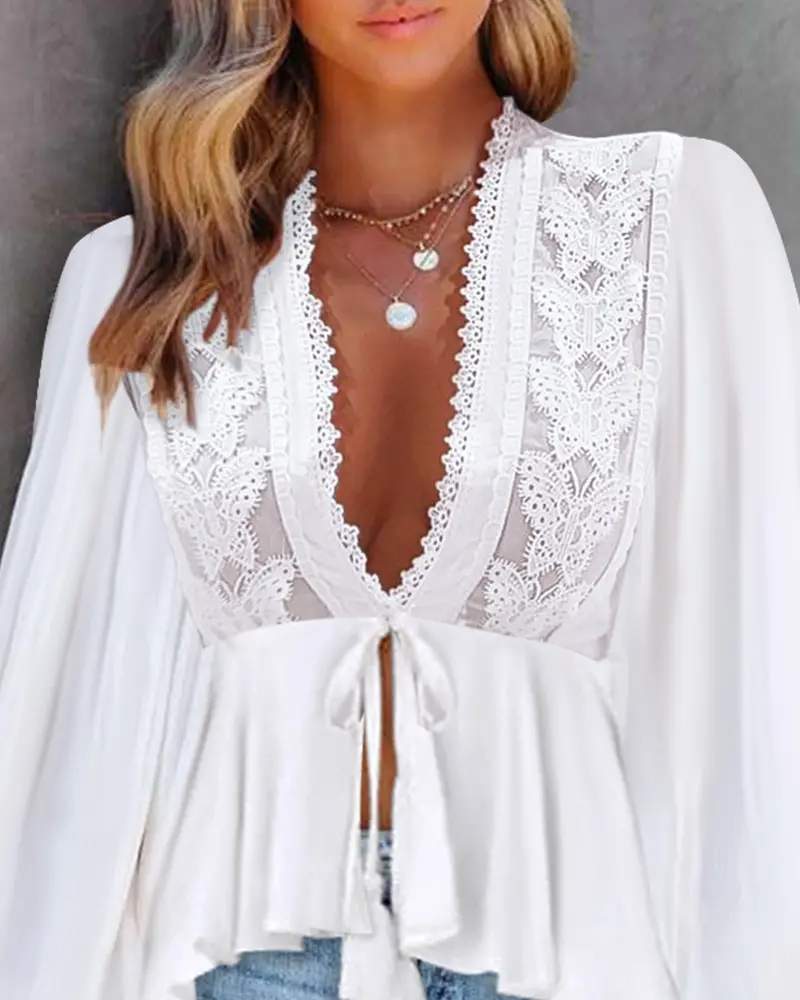 Cutout Shirt, Boho Blouse for Women