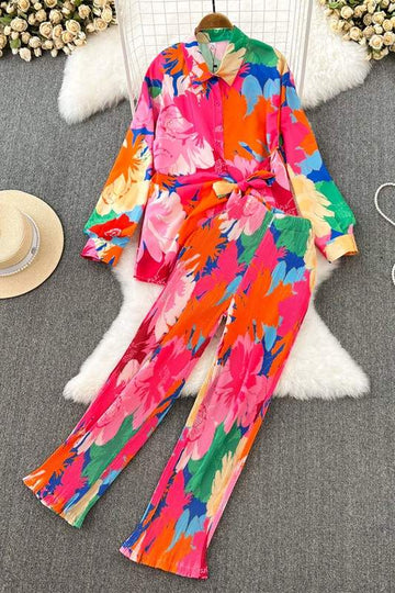 FLORAL SHIRT AND PANTS SET