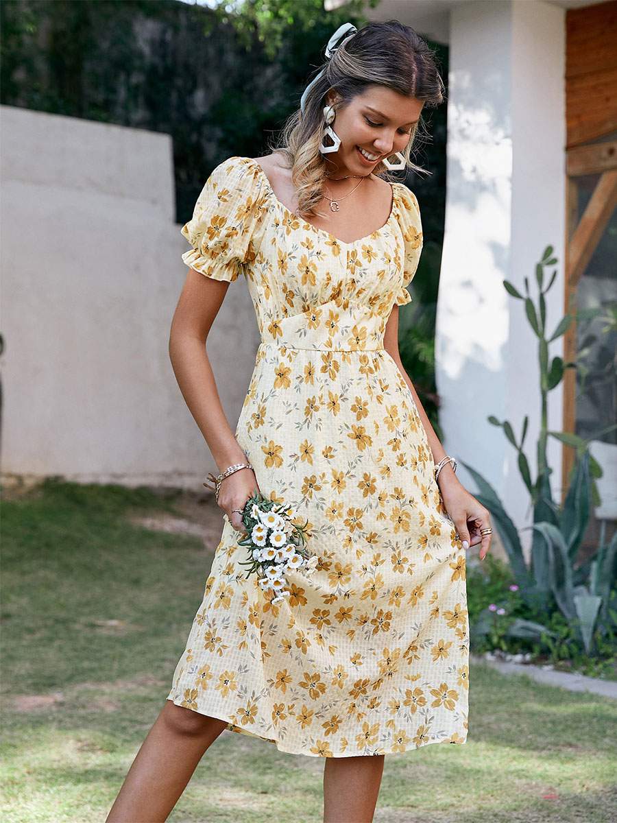 Floral Dress for Women, Summer Midi Dress