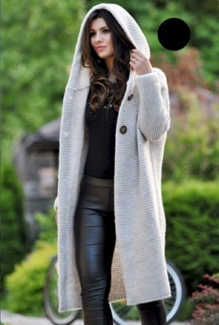  LONG SWEATER HOODED CARDIGAN WOMEN S SWEATER