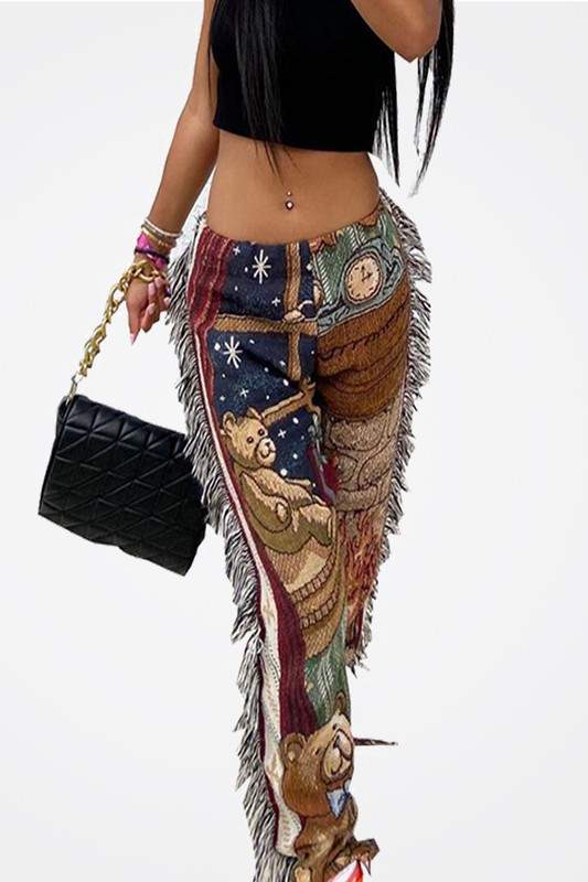 FRINGE COMIC GRAPHIC PANTS