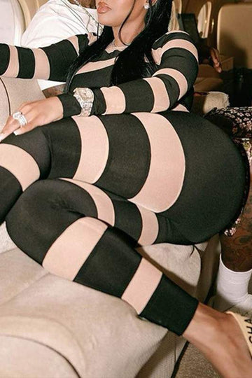 TWO TONE BODYCON JUMPSUITS