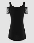 ABSTRACT FIGURE PRINT COLD SHOULDER CASUAL DRESS - Missyess