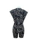 ABSTRACT PRINT BUTTON DOWN ASYMMETRICAL SHIRT SHORTS SET - Missyess