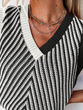 ACELITT SPRING SUMMER CASUAL STRIPED V NECK SWEATER VEST - Missyess