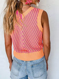 ACELITT SPRING SUMMER CASUAL STRIPED V NECK SWEATER VEST - Missyess