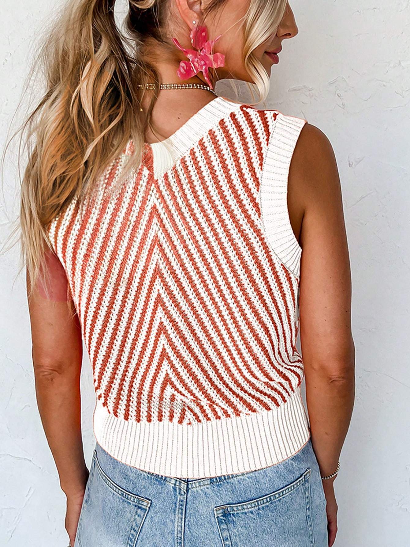 ACELITT SPRING SUMMER CASUAL STRIPED V NECK SWEATER VEST - Missyess