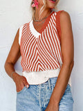 ACELITT SPRING SUMMER CASUAL STRIPED V NECK SWEATER VEST - Missyess