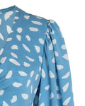 ALLOVER PRINT LANTERN SLEEVE TIED DETAIL CASUAL DRESS - Missyess