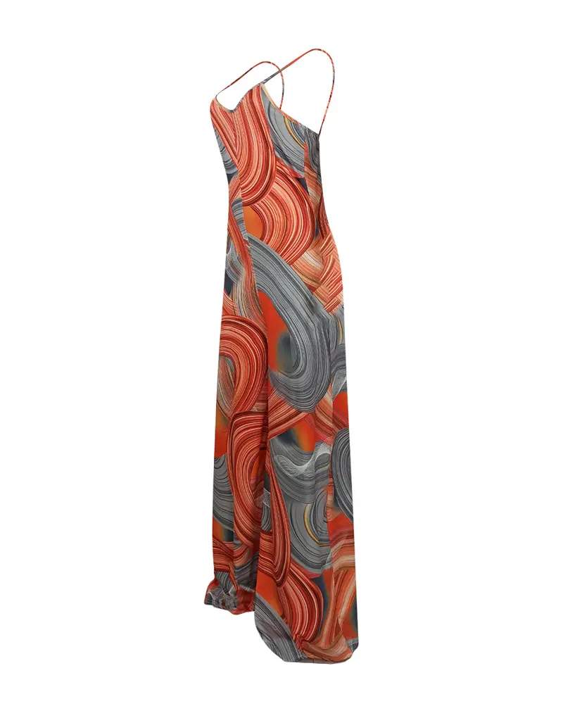 ALLOVER PRINT SPAGHETTI STRAP WIDE LEG JUMPSUIT - Missyess
