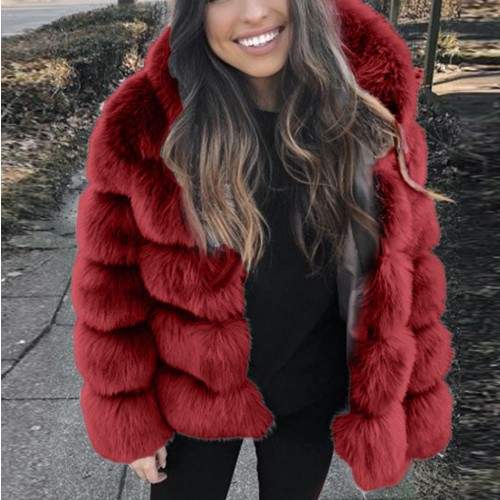 IMITATION  FUR COAT SLIM COLLAR
