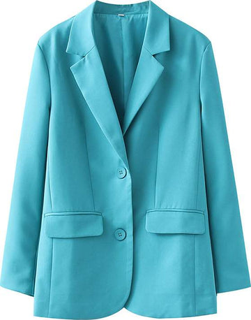 OL STYLE SOLID NOTCH COLLAR BLAZER COAT