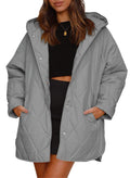 JACKET  DIAMOND QUILTED HOODED LIGHTWEIGHT JACKET FOR WOMEN
