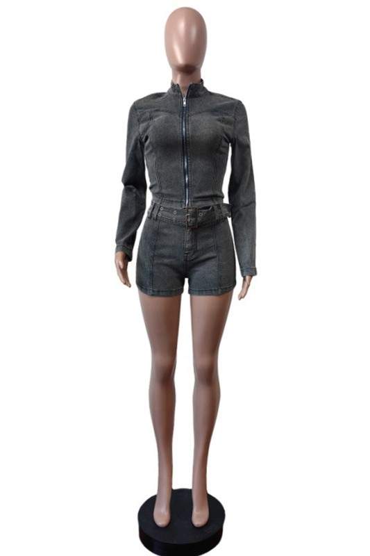 DENIM JACKET AND SHORTS SET