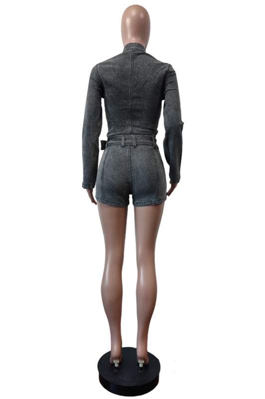 DENIM JACKET AND SHORTS SET