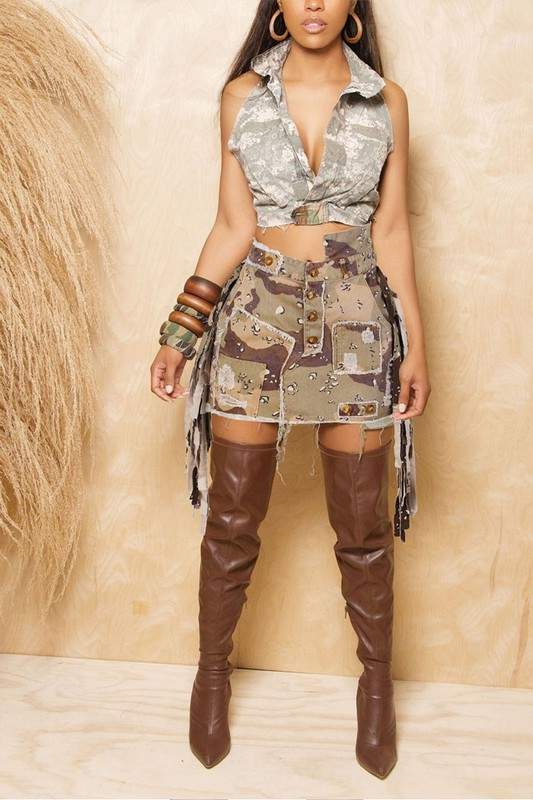 CAMOUFLAGE SHORT SKIRT