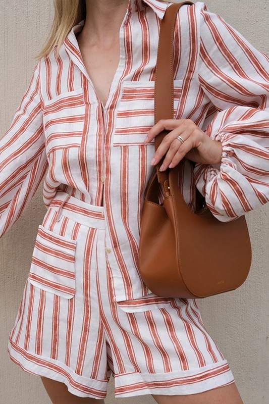 STRIPED TOP SHORTS SET