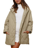 JACKET  DIAMOND QUILTED HOODED LIGHTWEIGHT JACKET FOR WOMEN