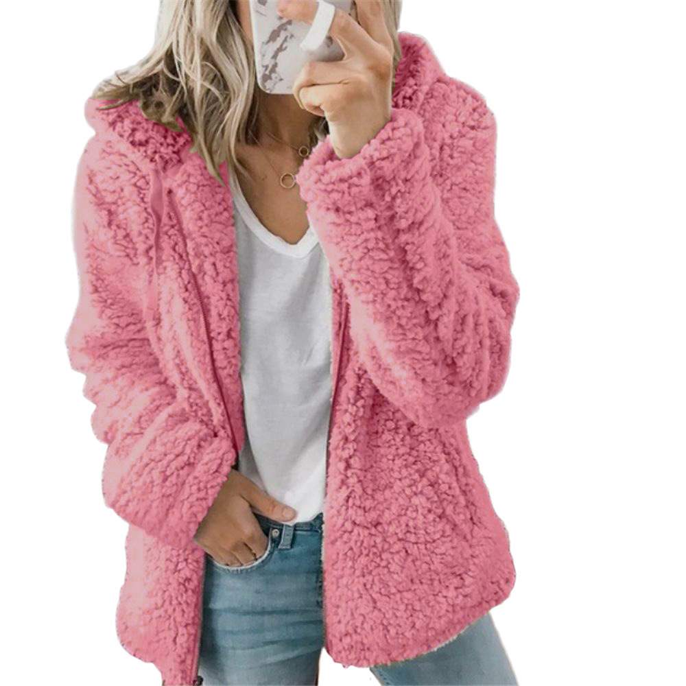 HOODED WOOLEN WOOL COAT