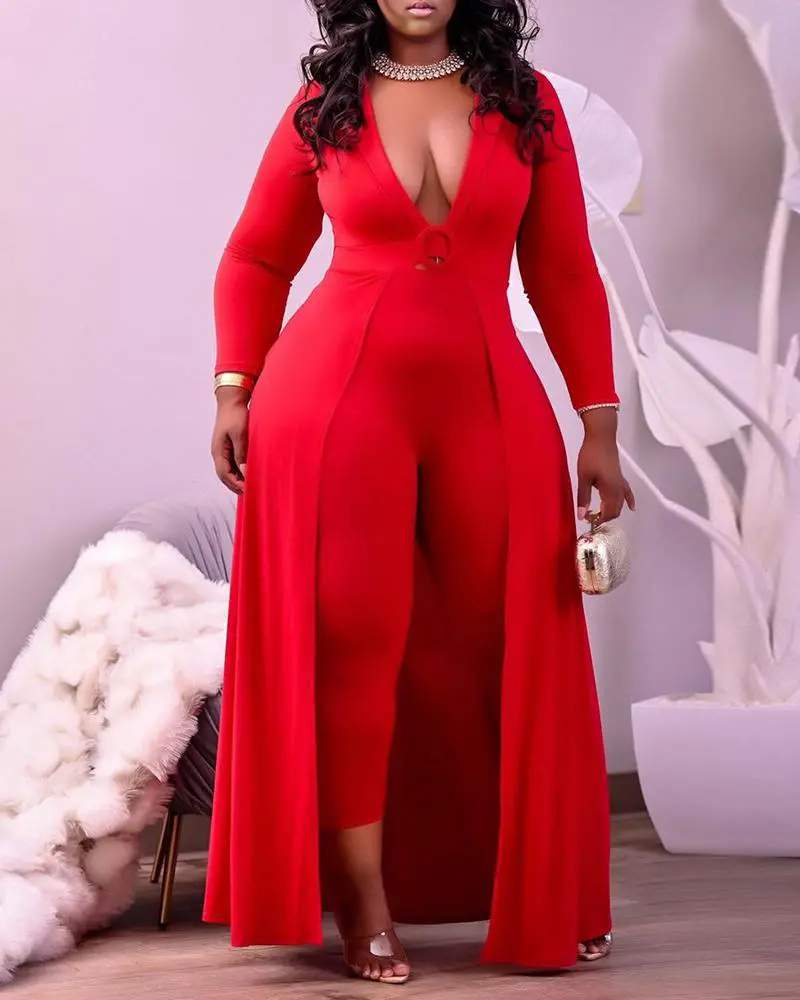Evening Gown, Red Long Sleeve Formal Dress
