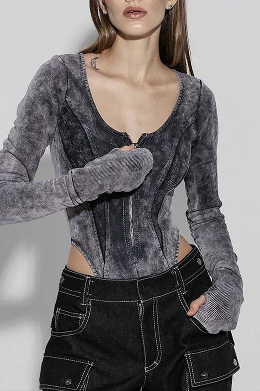 VELVET CORSET BODYSUIT