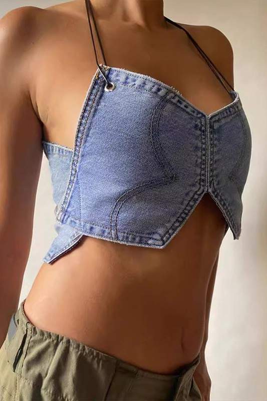 HALTER NECK PATCHWORK TANK