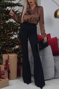 FLORAL ACCENT BUTTON UP BLOUSE