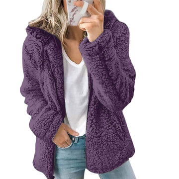 HOODED WOOLEN WOOL COAT
