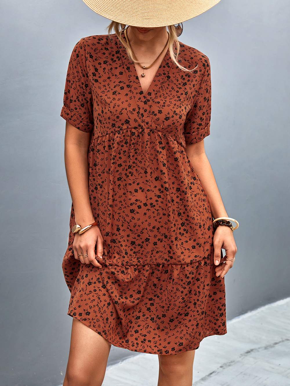 dress Short sleeves a above knee length