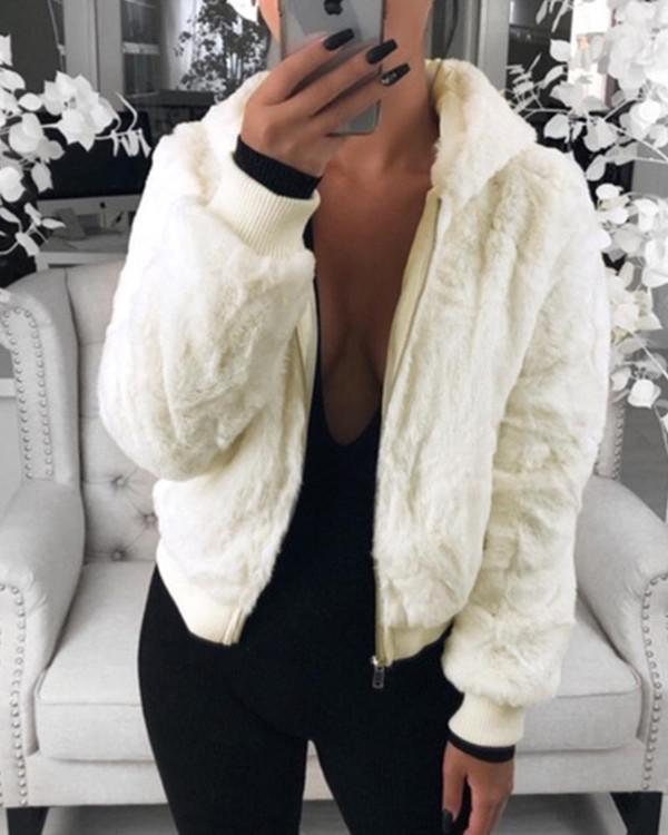 Plush Rabbit Fur Faux Fur Coat