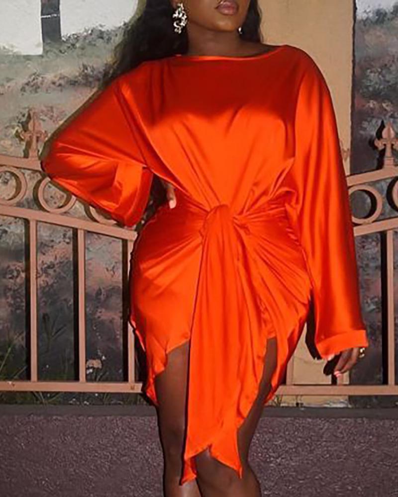 Party Dress: Luxe Draped Satin Dress