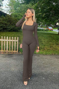 THUMB SLEEVES BODYCON JUMPSUITS