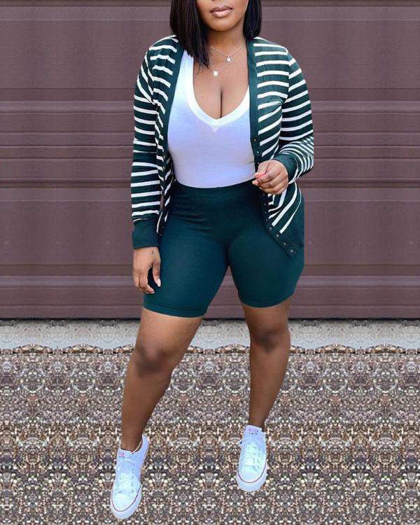 Versatile Everyday Wear: Cardigan Plus Shorts