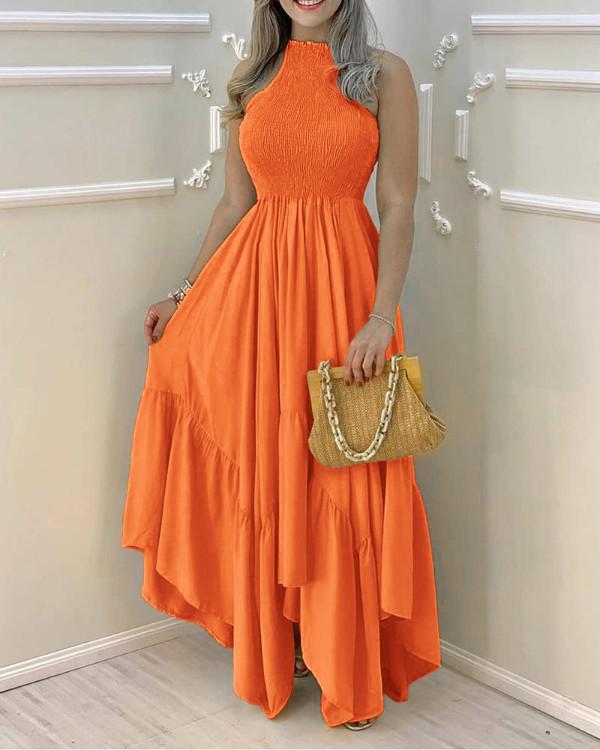 Flowy Casual Dress with Empire Waist Design