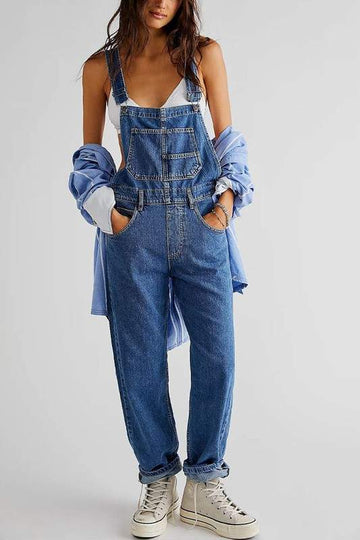 DENIM STRAIGHT LEG JUMPSUIT