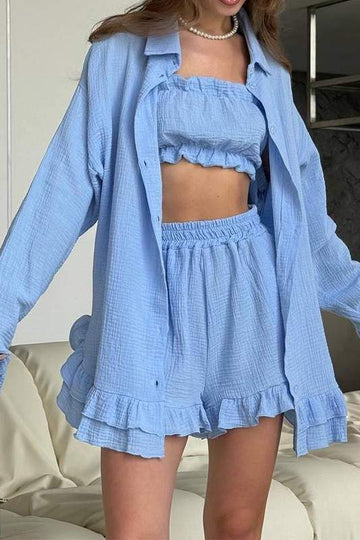TEXTURED TOP SHORTS SET