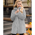 EXPLOSIONS REX RABBIT FUR  VERTICAL COLLAR FUR COAT MID LENGTH 