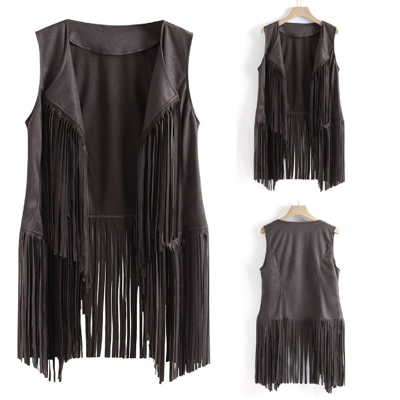  TASSEL VEST SLEEVELESS CARDIGAN TRENDY